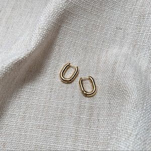 minimal rectangle hoops - gold filled